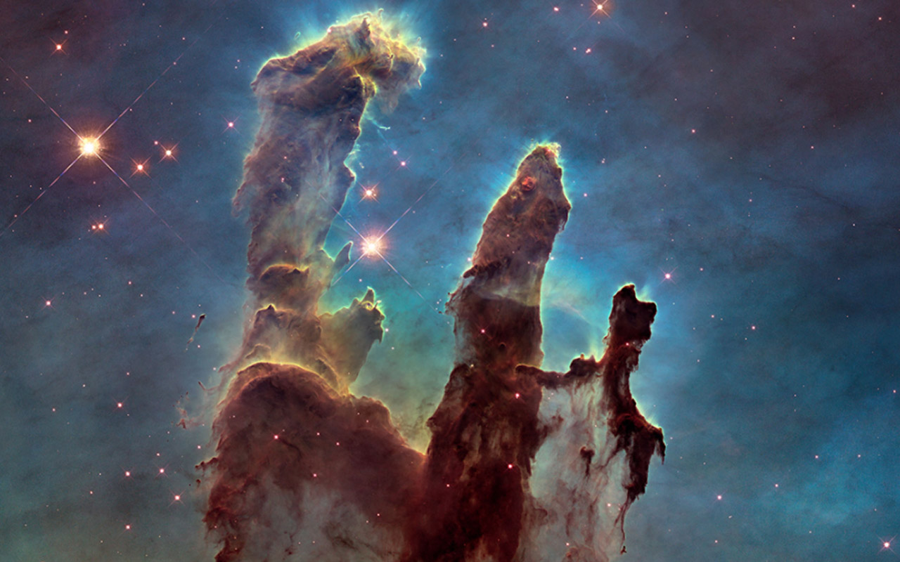 The alleged dark shape of a bird in flight gave the Eagle Nebula its nickname.