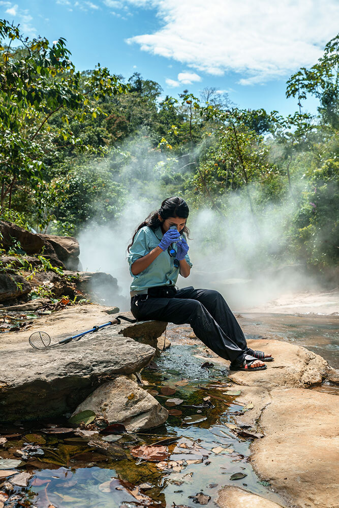 Examining microbes in Peru