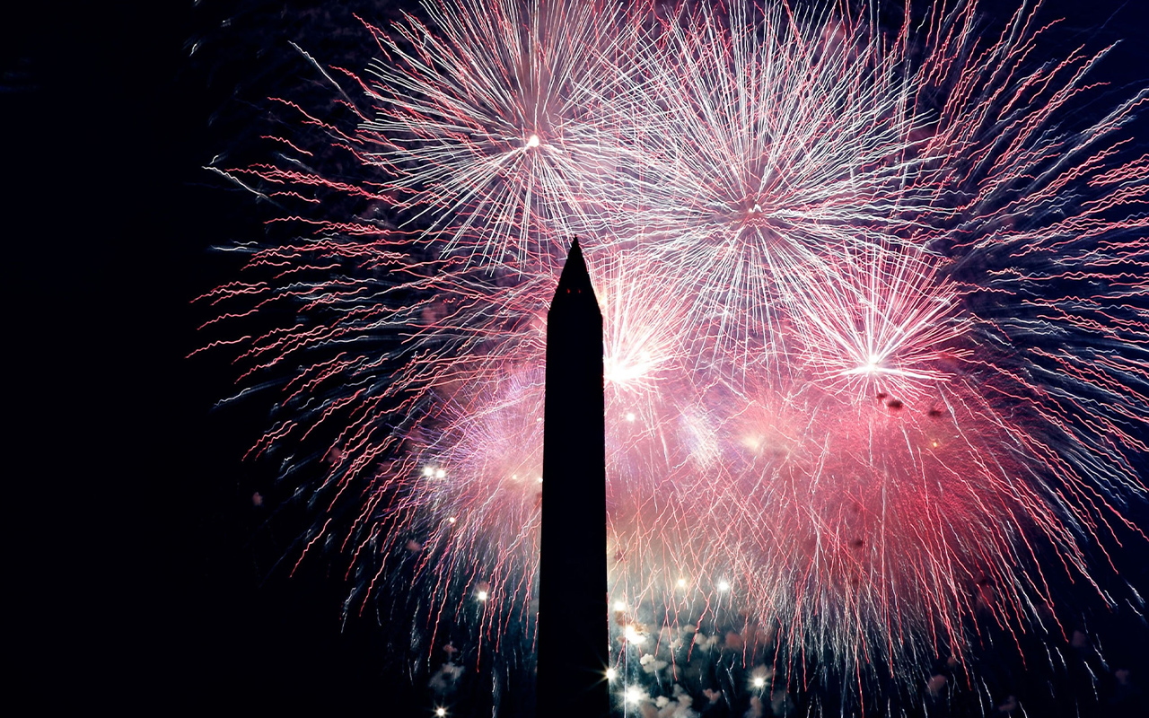 Fireworks explode over the Washington Monument in Washington, D.C., to celebrate Independence Day on July 4, 2018.