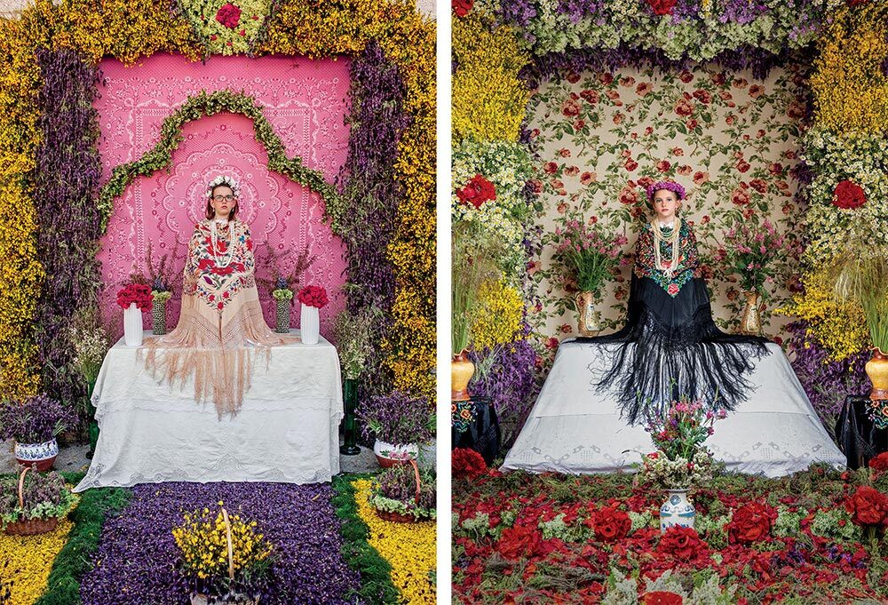 two girls celebrate the festival of La Maya