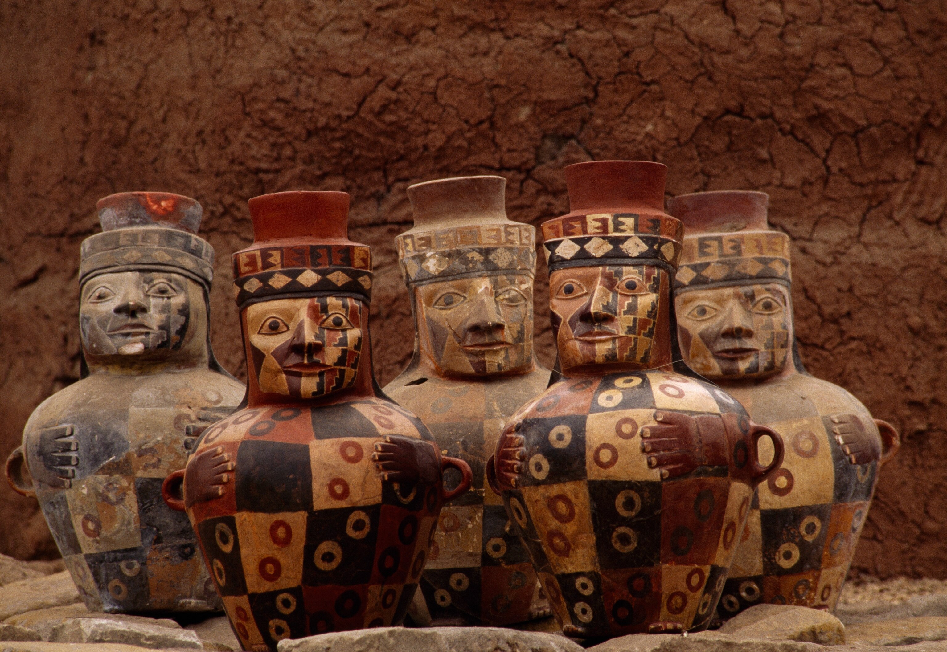 The Wari, who ruled much of coastal Peru between A.D 600-1000, drank a beer-like beverage known as chicha from these colorful vessels.
