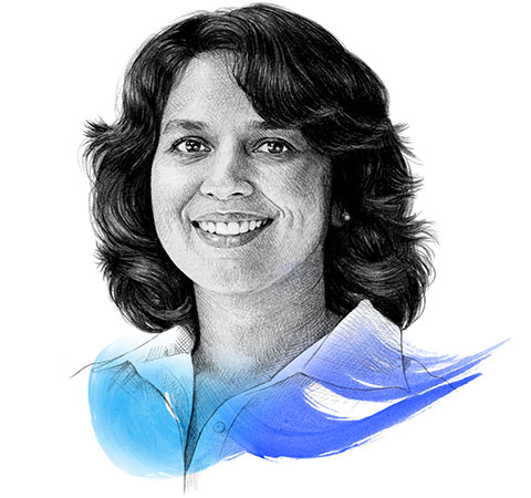 A drawing of Anu Madgavkar