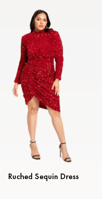 Ruched Sequin Dress