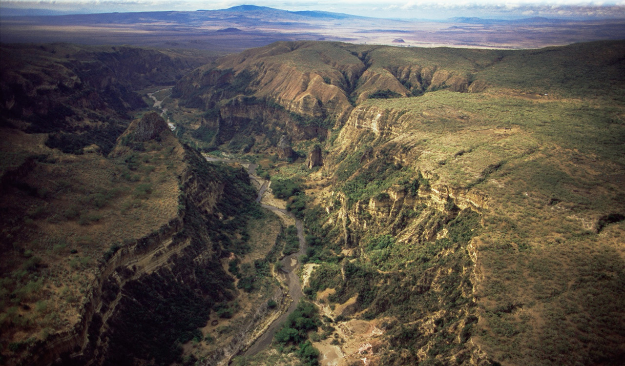 Hiking trails wind around the staggering Ol Njorowa Gorge in Hell’s Gate National Park in Kenya.