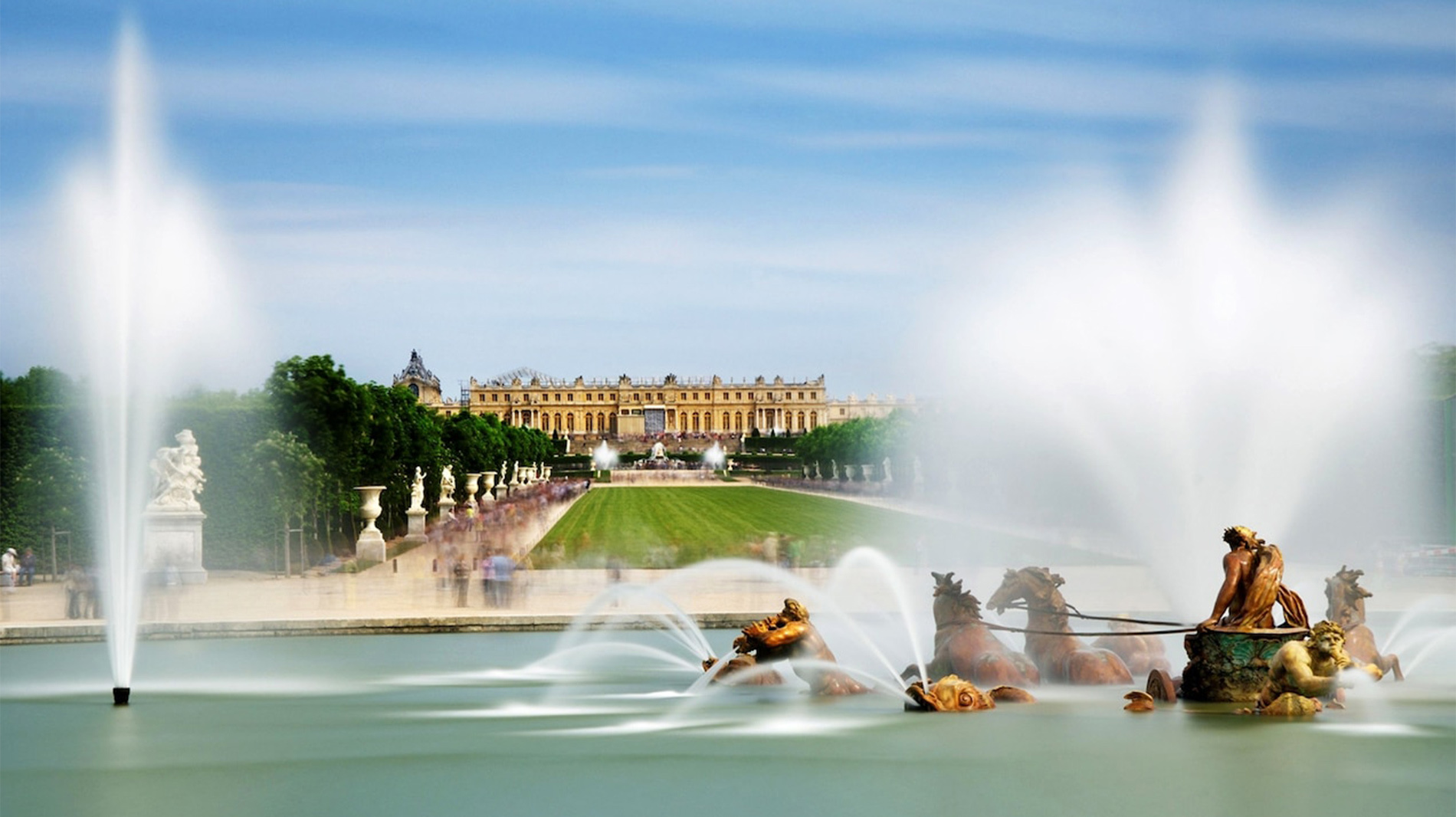 Apollo’s Fountain is one of 55 water features at the Palace of Versailles, a UNESCO World Heritage site.