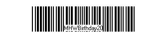 barcode MHWBirthday20
