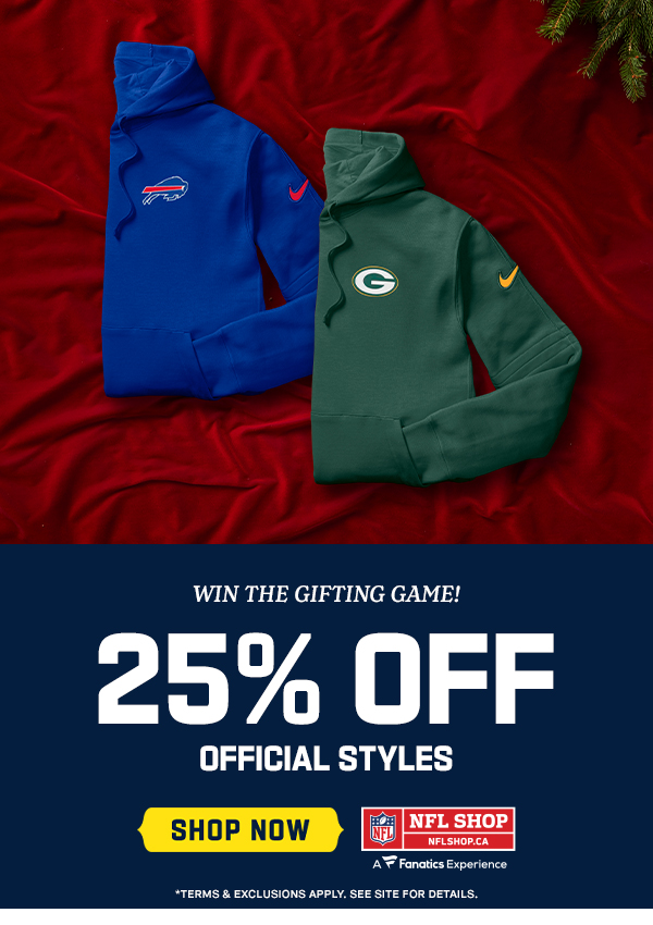25 percent off official styles