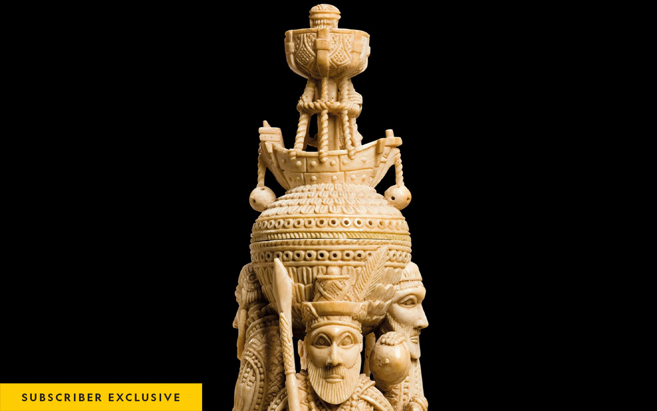 Exemplifying the intricate skills of Benin's artisans, this 15th-century ivory saltcellar is one of four similar objects held in different collections around the world.