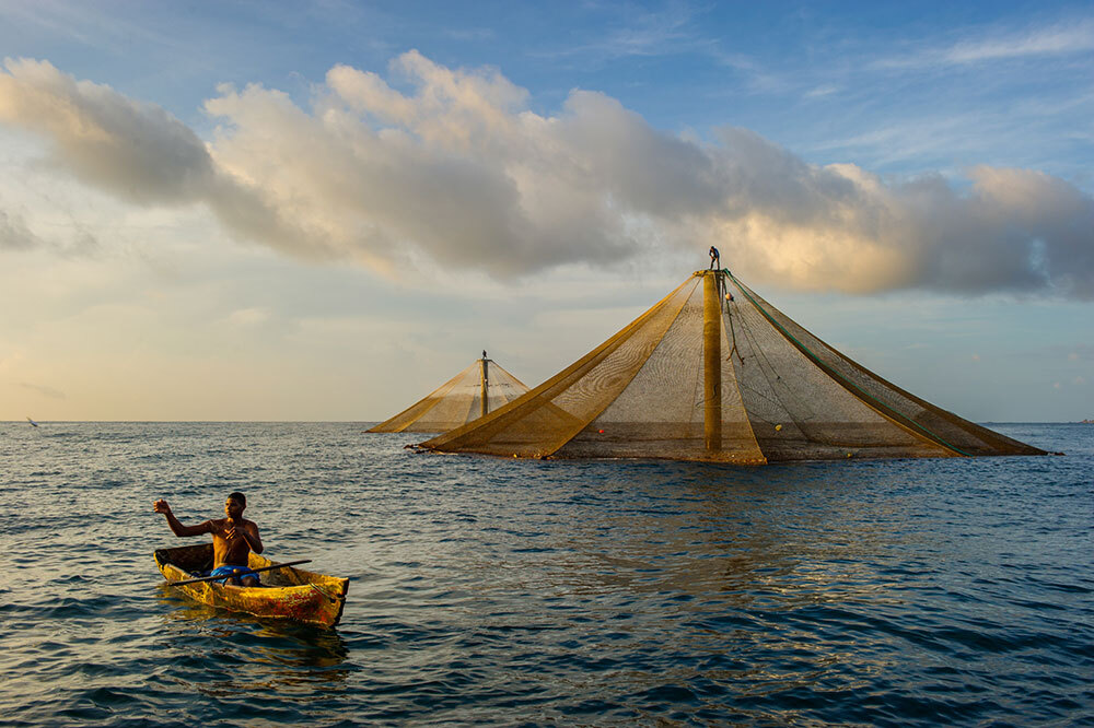 Net pens in Panama