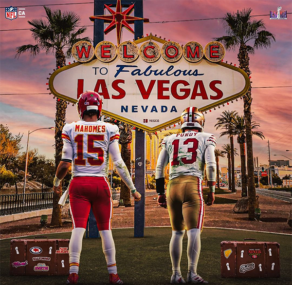 Super Bowl QBs Graphic in Vegas