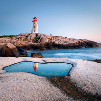 Peggy's Cove Lighthouse, also known as Peggy's Point Lighthouse, is one of Nova Scotia's most well-known lighthouses and may be the most photographed in Canada.