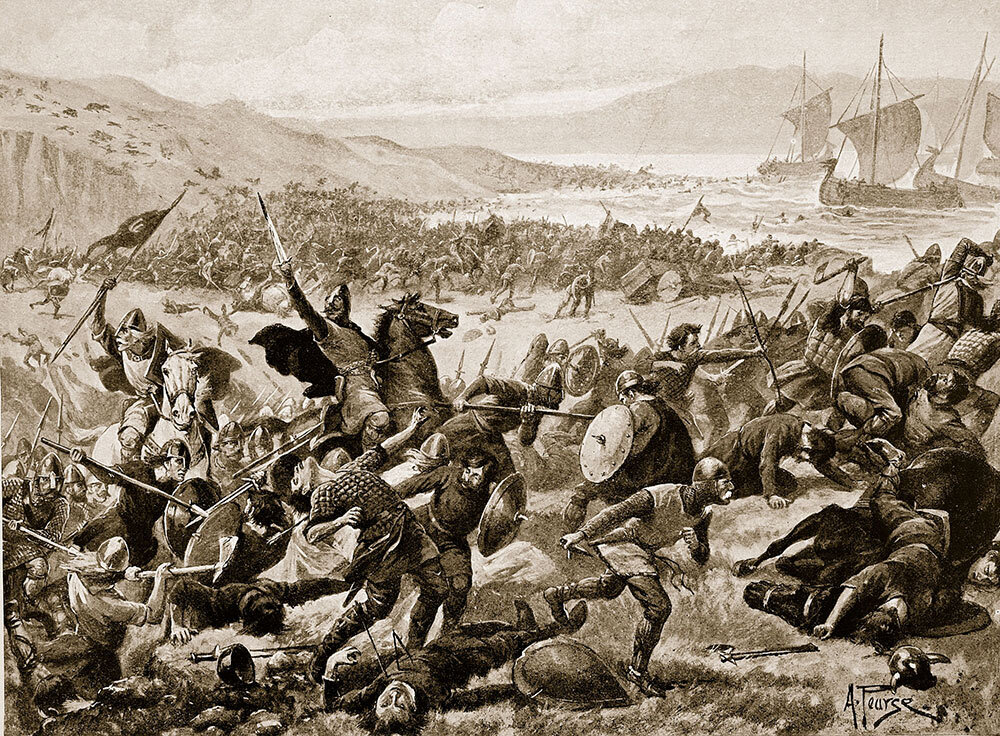 an illustration depicting a battle