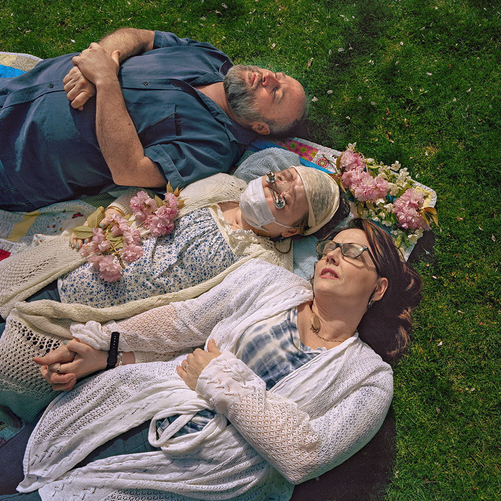 1 year, 1 day before Katie’s transplant Taking advantage of a sunny spring day, Katie and her parents, Robb and Alesia Stubblefield, indulge in a nap in a park near the Cleveland Clinic.