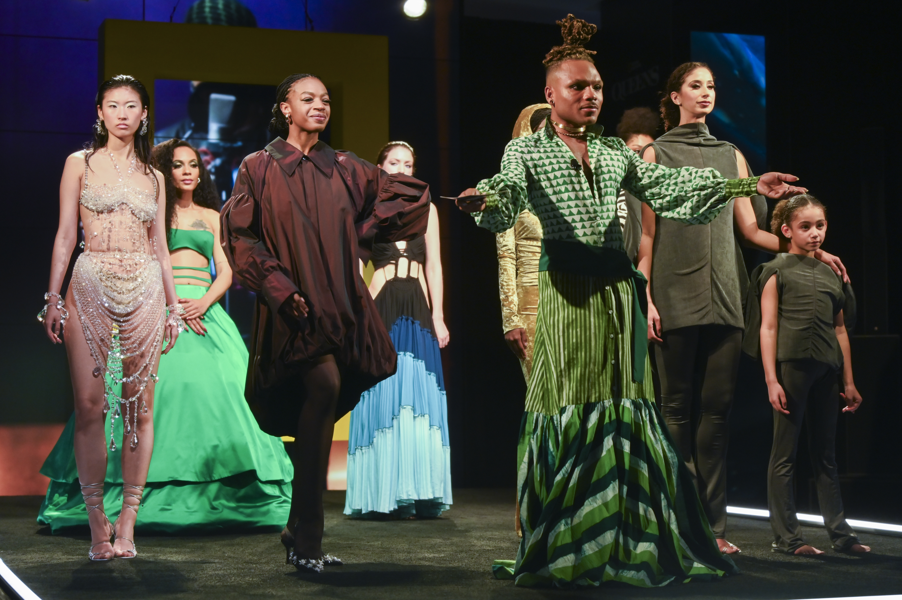 Plant Kween and models are seen on the runway during National Geographic’s 'Fit For A Queen.