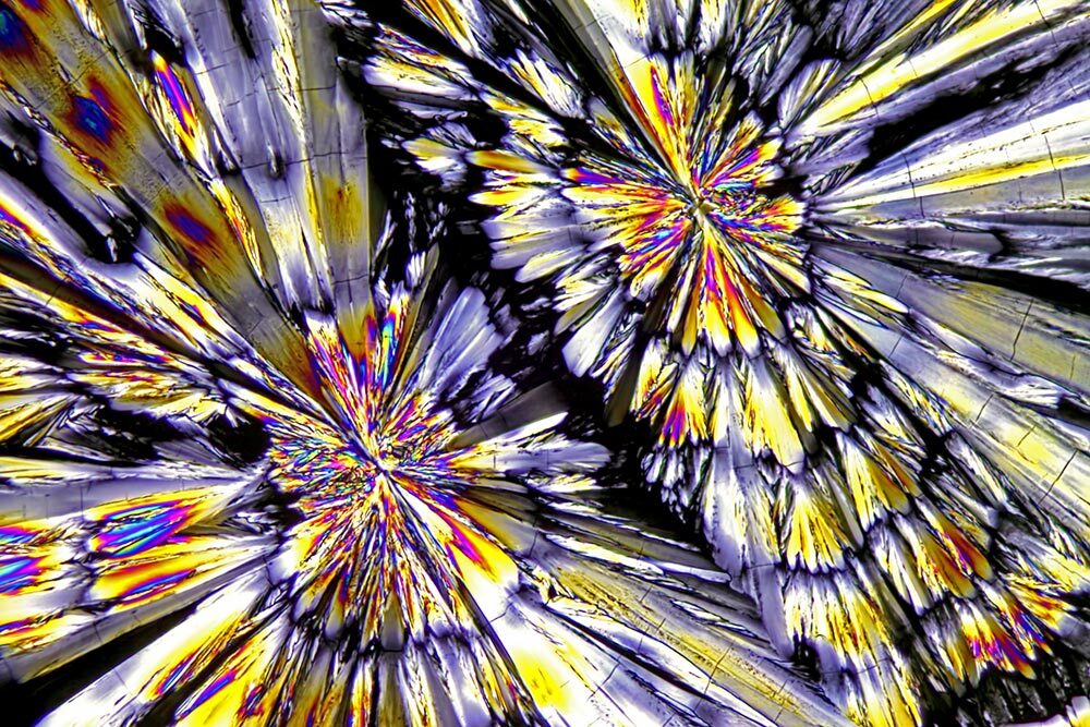 A microscopic view of crystallized ketamine.