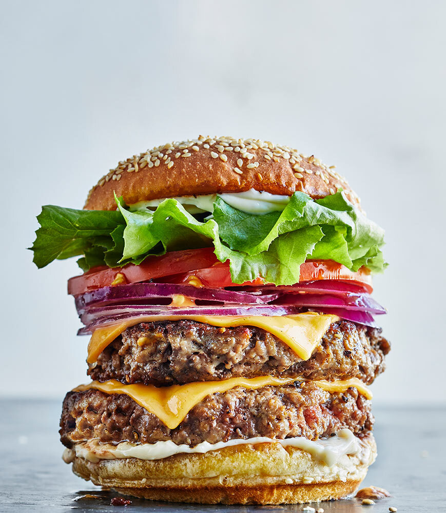 a vegan cheese burger