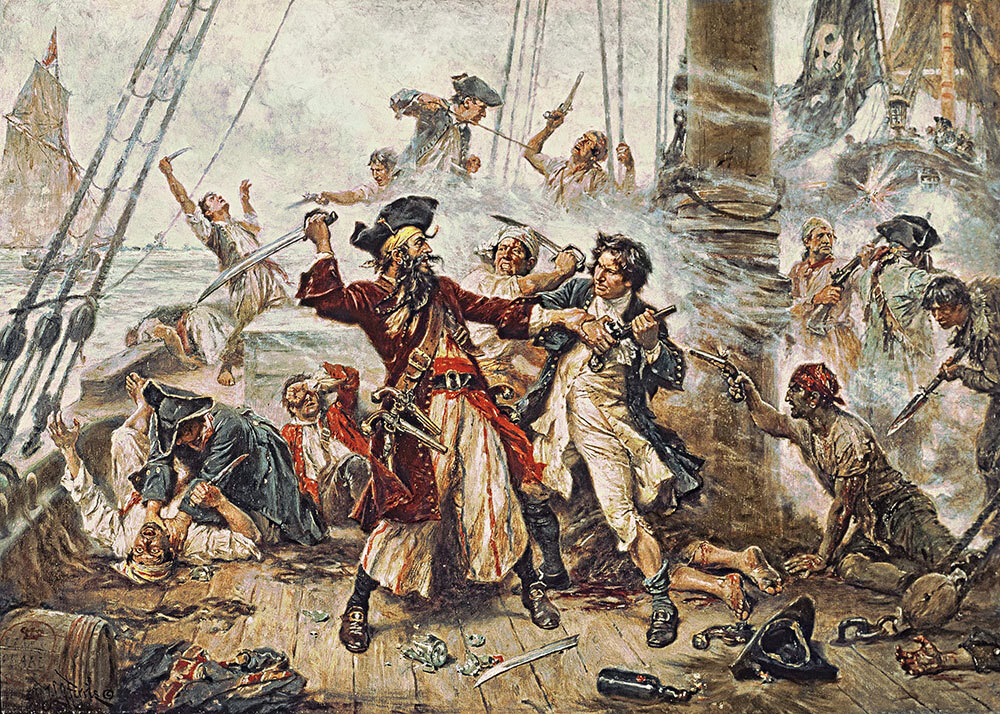 an illustration of Captain Kidd and Blackbeard