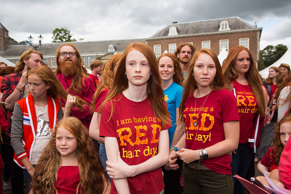 A picture of a crowd of redheads