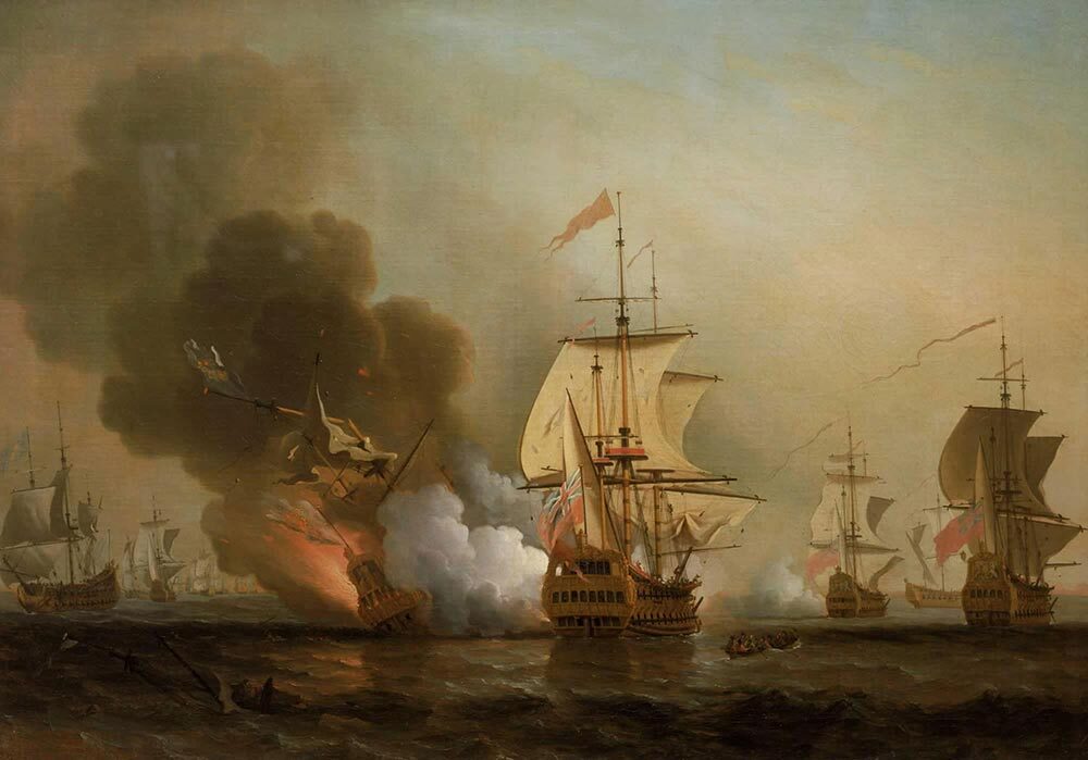 A painting of naval combat off the coast of Cartagena