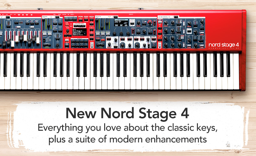 New Nord Stage 4. Everything you love about the classic keys, plus a suite of modern enhancements. Shop Now