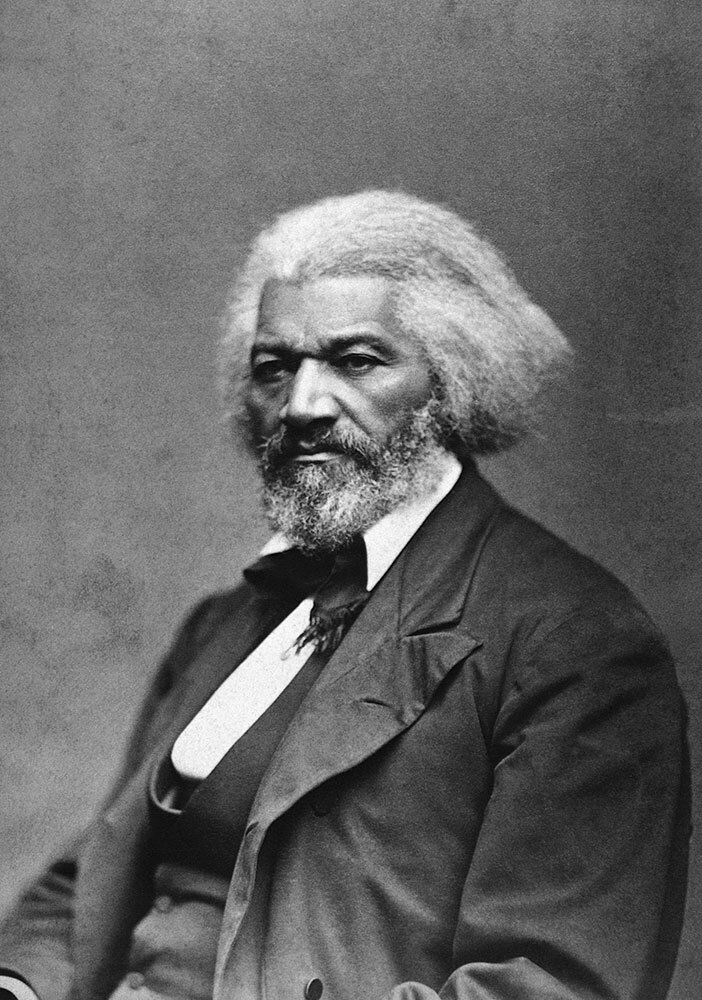 A portrait of American abolitionist and former slave Frederick Douglass