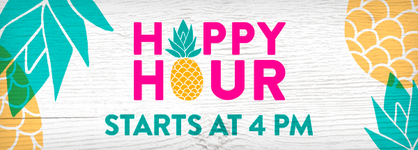 Come to Bahama Breeze for Happy Hour and enjoy half-price appetizers and drink specials, starting at 4pm!