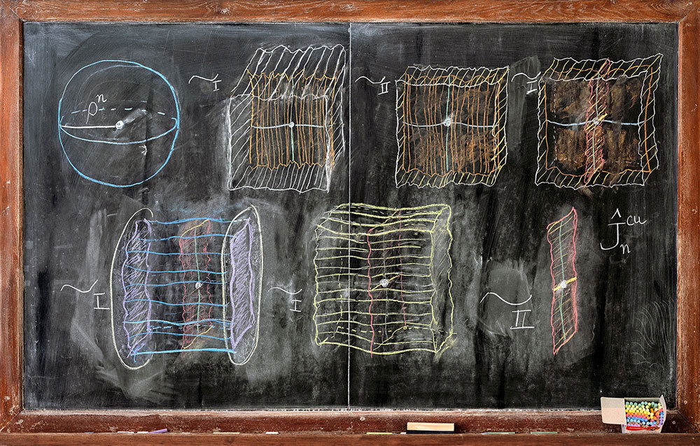 A picture of figures drawn on a chalkboard