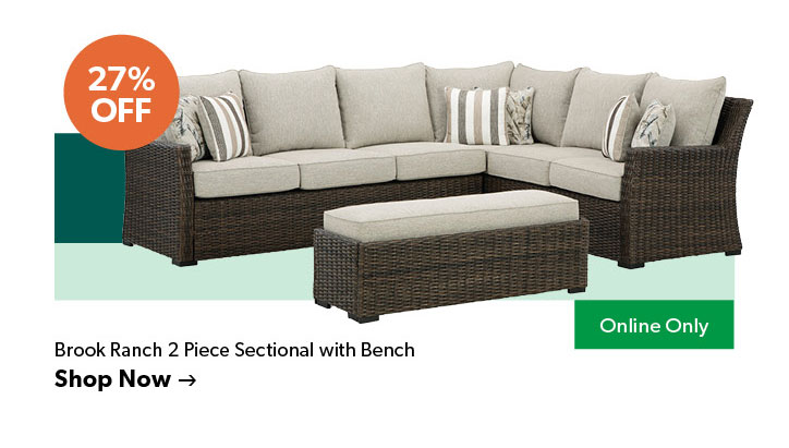 Featured Brook Ranch 2 Piece Sectional with Bench. Online Only. 27 percent OFF. Click to shop now.