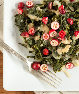 A 4-Ingredient Festive Side: Cranberry Kale