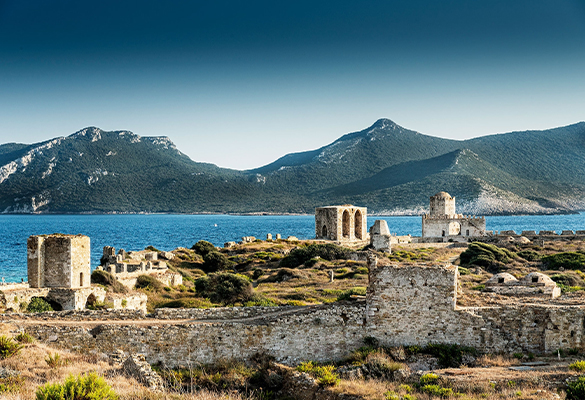 This 13th-century fortress castle guards Methoni, a historic port on Greece’s Peloponnese peninsula.