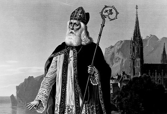 According to tradition, St. Patrick chased Ireland's snakes into the sea.