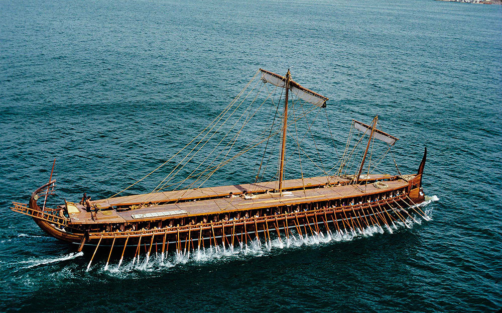 A picture of an ancient Greek warship