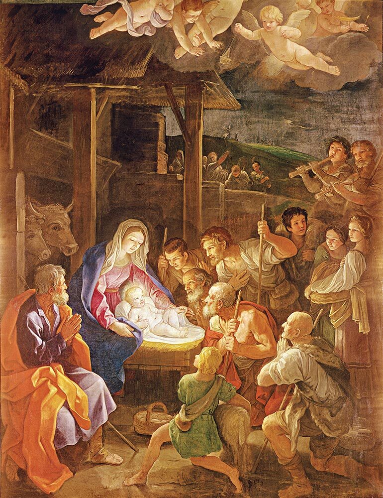 “The Nativity at Night” by Guido Reni, an Italian baroque painter.