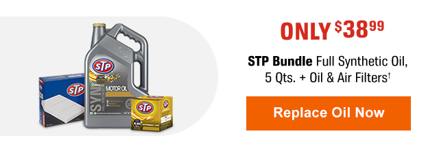 STP | ONLY $38.99 STP Bundle Full Synthetic Oil, 5 Qts. + Oil & Air Filters(†) | Replace Oil Now