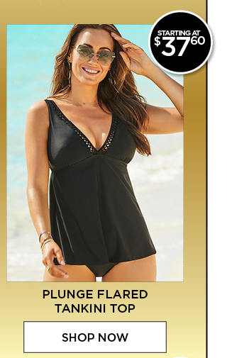  PLUNGE FLARED TANKINI TOP SHOP NOW 