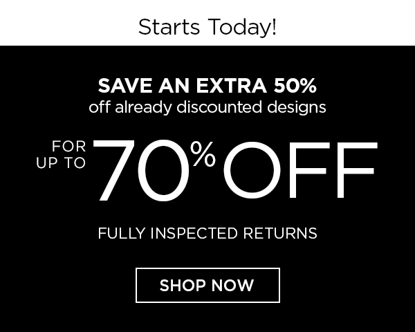 Starts Today! - Save an extra 50% off already discounted designs for Up to 70% Off - Fully Inspected Returns - Shop Now
