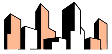 Animated illustration of pulsating skyscrapers in the New York skyline.