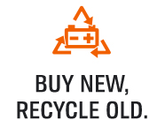 BUY NEW, RECYCLE OLD.