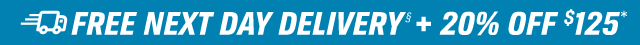 FREE NEXT DAY DELIVERY(§) + 20% OFF $125*