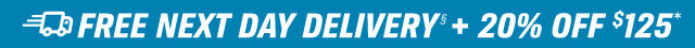 FREE NEXT DAY DELIVERY(§) + 20% OFF $125*