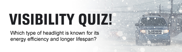 VISIBILITY QUIZ! | Which type of headlight is known for its energy efficiency and longer lifespan?