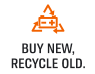 BUY NEW, RECYCLE OLD.