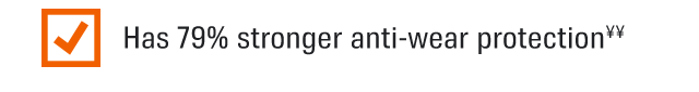 Has 79% stronger anti-wear protection(¥¥)