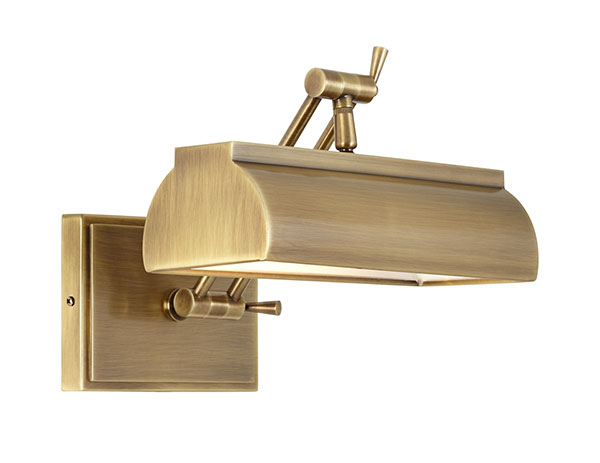 Possini Euro Upton 10" Wide Plug-In Antique Brass Picture Light