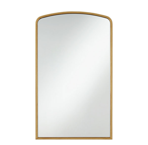 Ivanov Brush Gold 23 1/2" x 39" Arch Top Wall Mirror