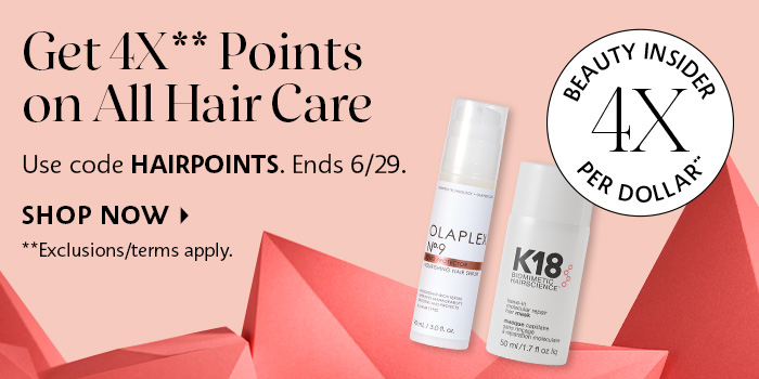 Get 4x Points on all Hair Care