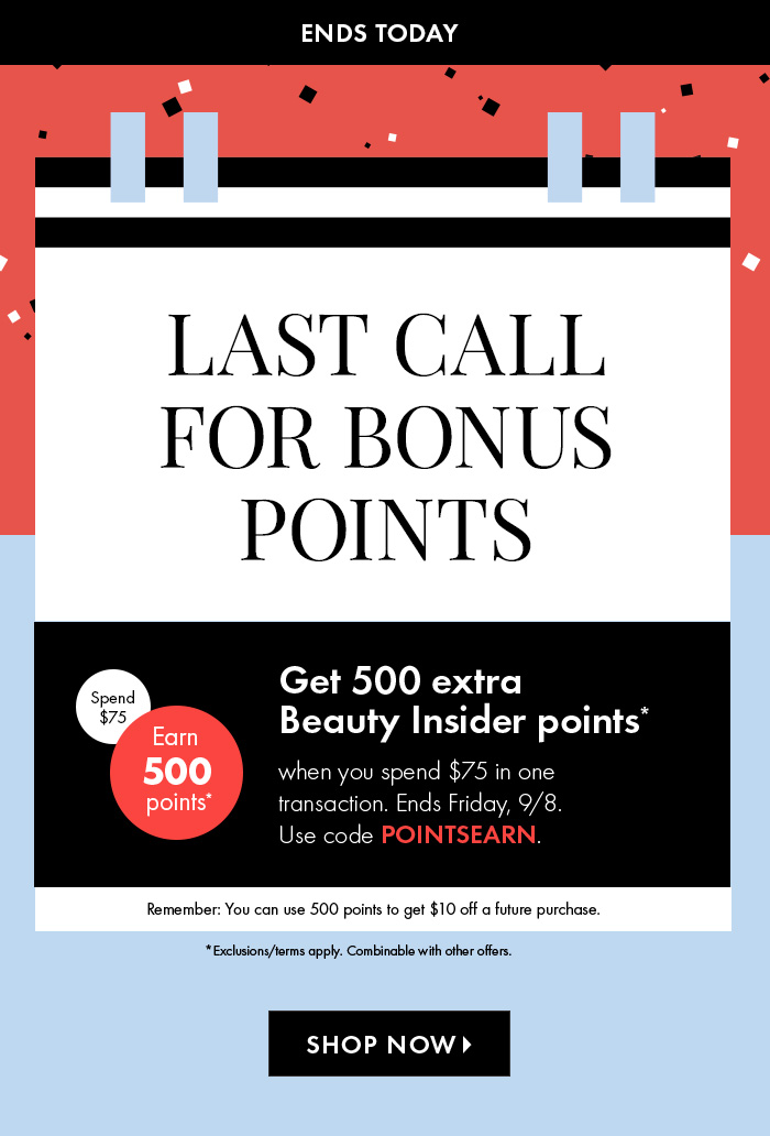 Last Call for Bonus Points
