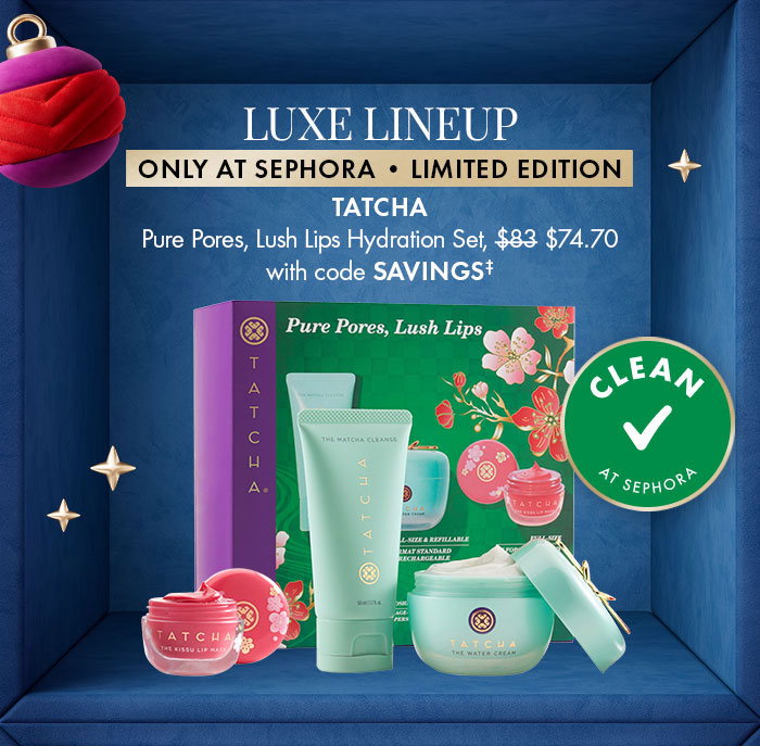 Tatcha Pure Pores, Lush Lips Water Cream and Kissu Lip Hydration Set