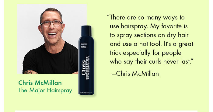 Chris McMillan The Major Shine Hairspray for Buildable Hold