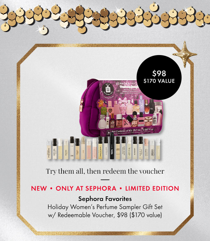 Sephora Favorites Holiday Women's Perfume Sampler Gift Set w/ Redeemable Voucher
